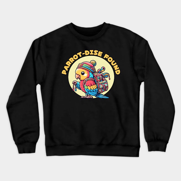 Hiking parrot Crewneck Sweatshirt by Japanese Fever